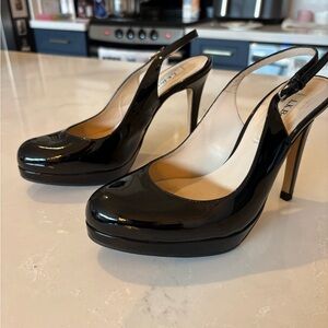 LK Bennett Black Patent Leather Platform Heels